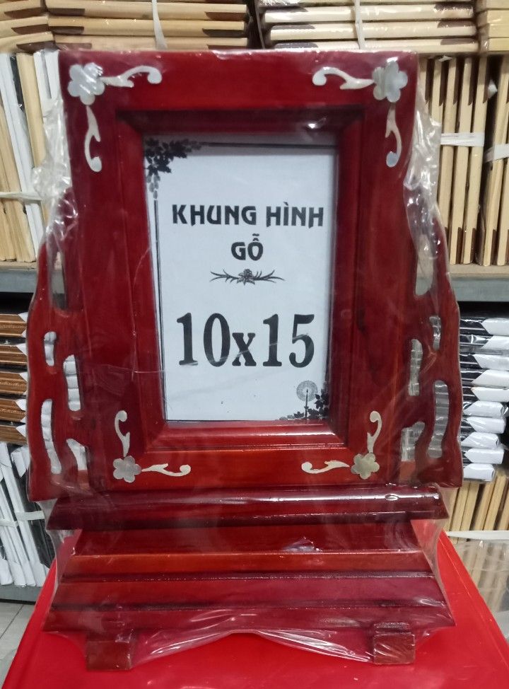 Khung ảnh thờ gỗ 10x15 cao cấp, nhỏ đẹp có chân đế 10x15