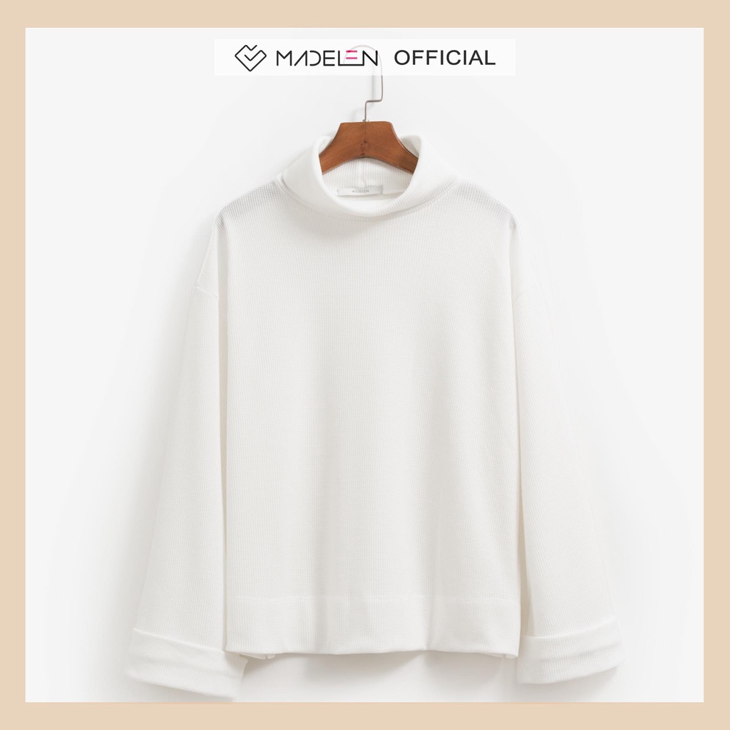 Áo sweater nữ MADELEN tay lơ vê dáng cao cổ