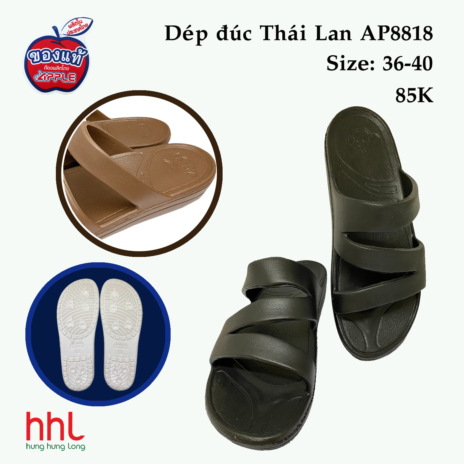 Dép nhựa đúc thái lan ap8818 chính hãng red apple