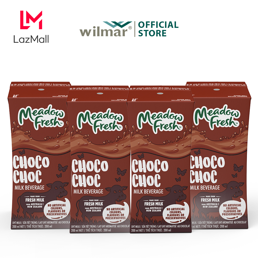 Mua 3 lốc tặng 1 lốc Sữa nhập khẩu Úc Meadowfresh hương chocolate 200ml