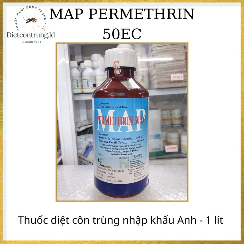 [ thuốc diệt muỗi map permethrin 50ec nhập khẩu trực tiếp từ anh quốc - 1 lít ]