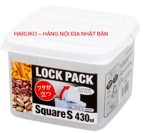 Hộp nhựa đựng thực phẩm 430ml nắp liền LOCK PARK NỘI ĐỊA NHẬT BẢN