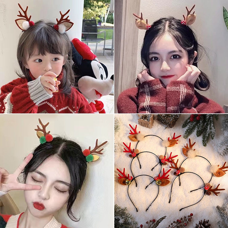 Cài tóc noel, Kẹp tóc Noel, Tuần lộc, ông già Noel, người tuyết, gấu tuyết, Giáng sinh