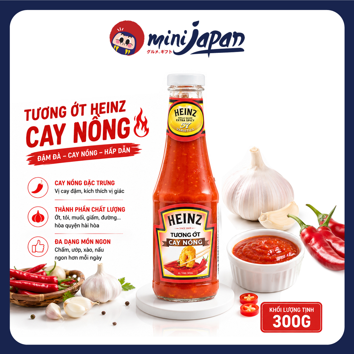 Tương Ớt Heinz Thái Lan Cay Nồng 300g – Vị Cay Đậm Đà Bùng Nổ