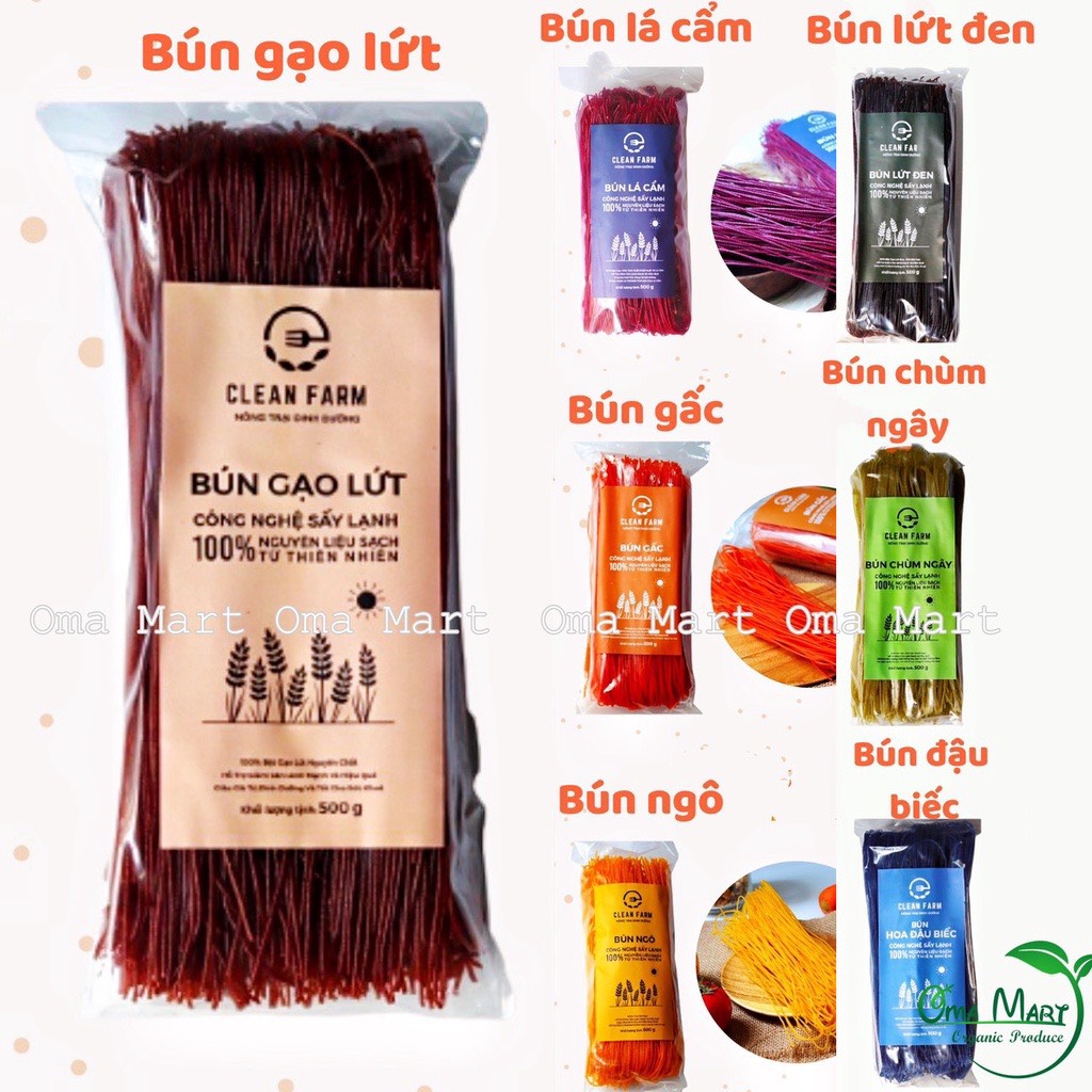 Bún gạo lứt, rau củ Clean Farm 500g