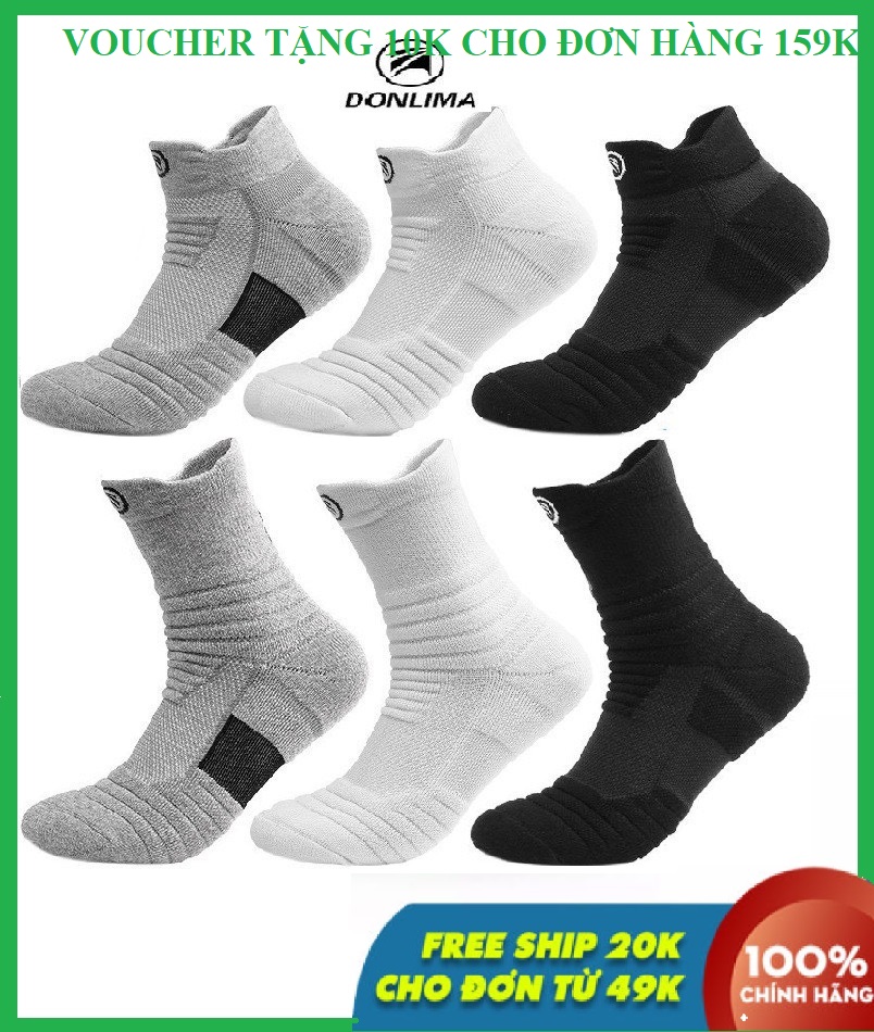 [Xả Kho 3 Ngày]Tất thể thao nam, vớ thể thao có đệm nót, khử mùi và siêu thấm mồ hôi DONLIMA