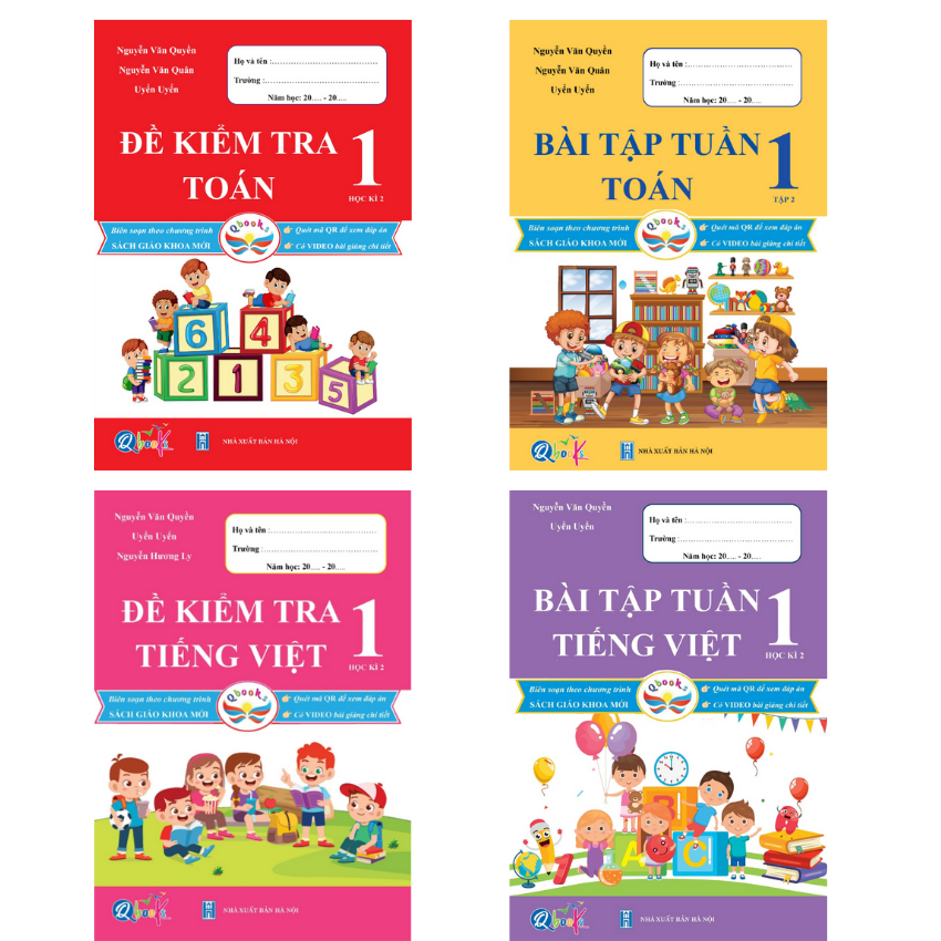 SÁCH - [Lớp 1 - hk2 ] - cánh diều- combo 4 quyển bài tập tuần và đề kiểm tra toán, tiếng việt 1 hk2