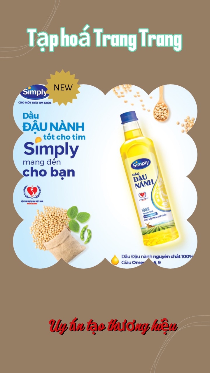 Dầu đậu nành Simply nguyên chất chai 1 lít