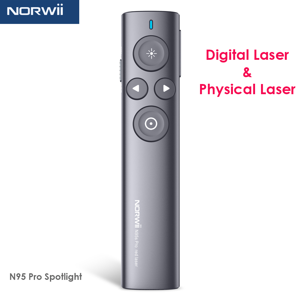 Bút trình chiếu NORWii N95 Pro Spotlight cao cấp laser vật lý và kỹ thuật số dùng cho mọi màn hình TV,LED,LCD, bảng chiếu hỗ trợ Windows, MacOS,Linux, Android