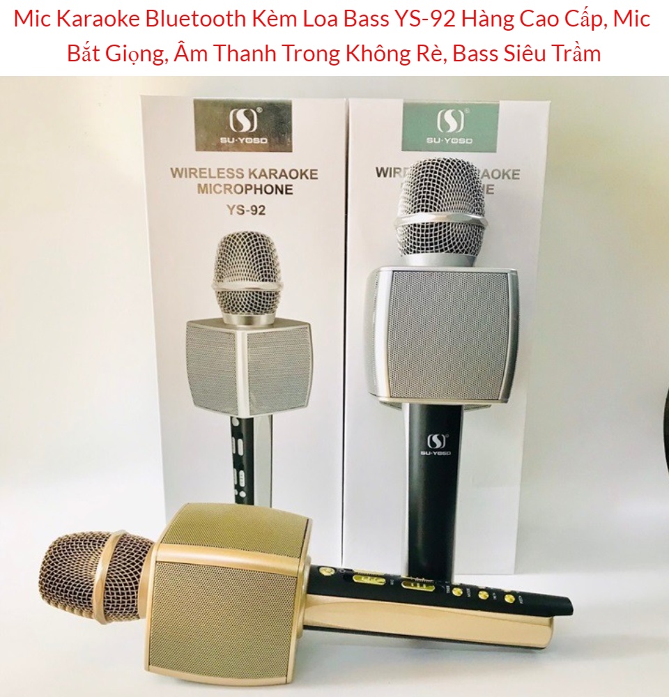 Chuyên Micro Karaoke Bluetooth Loại 1 Cao Cấp SU YOSD YS-92 Âm Thanh Cực Vang- Micro Karaoke Bluetooth YS-92 3 Loa Siêu Hay Giá Rẻ- Micro Karaoke Nghe Nhạc Cực Hay YS-92 Kèm Loa Bluetooth 3 Trong 1 Chất Lượng- Lọc Âm Cực Tốt