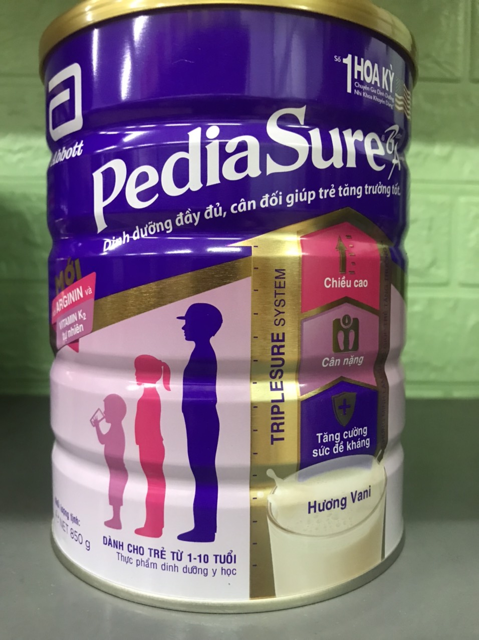 Sữa bột pediasure dành cho trẻ từ 1-10 tuổi – lon 850g