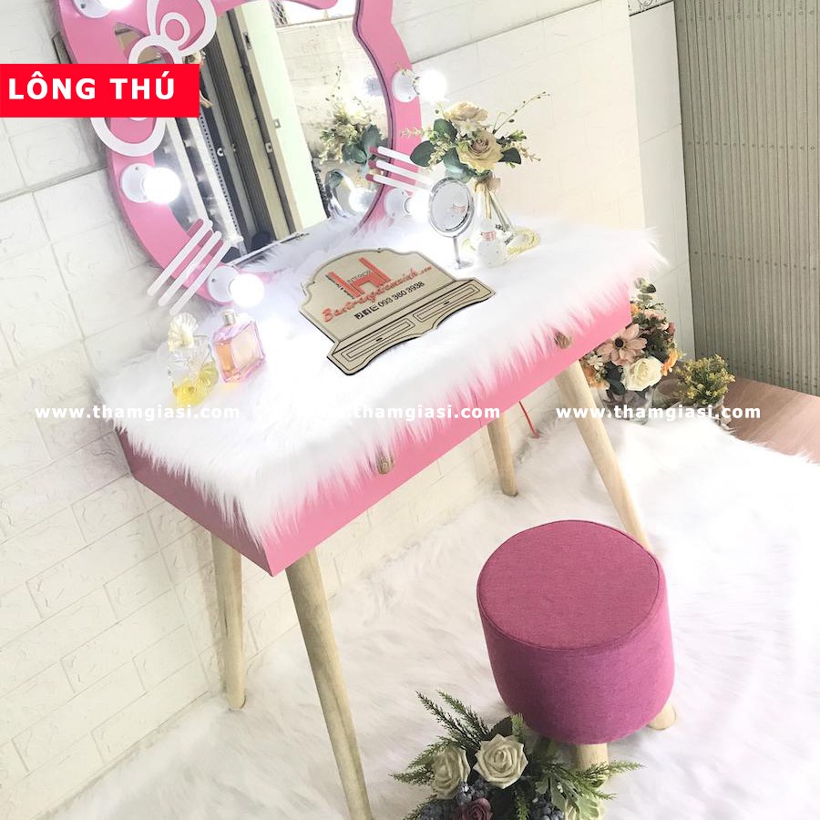 [HCM]Thảm lông lót bàn trang điểm đẹp size 50x80cm