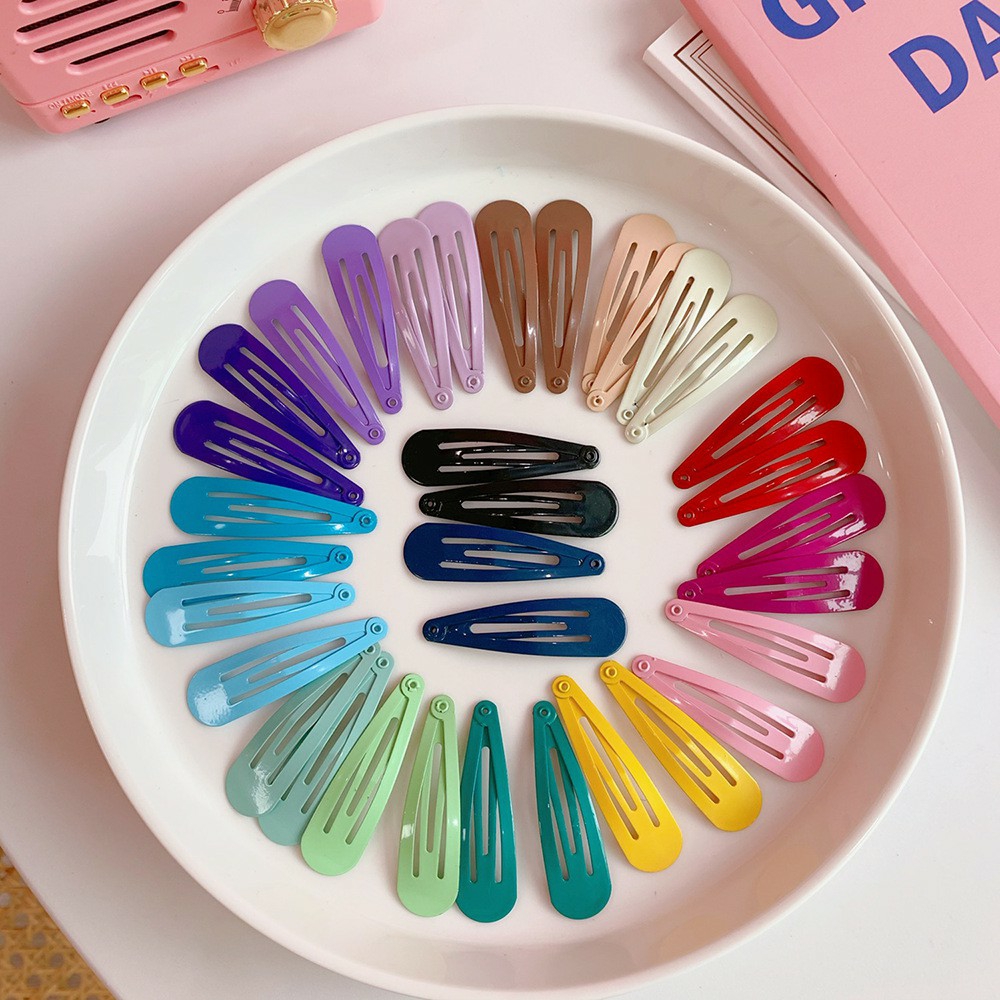 [HOT] SET 10 CÁI KẸP TÓC BẤM HÌNH GIỌT NƯỚC PHỦ BÓNG MÀU TRƠN | KISS PLAZA