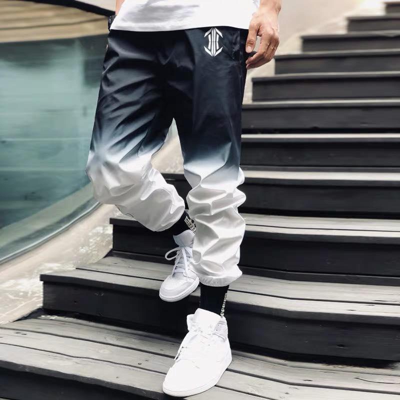 Quần Jogger Dù Ombre Trắng Đen - BLACKPINK - nam nữ unisex - Chất DÙ Polyester