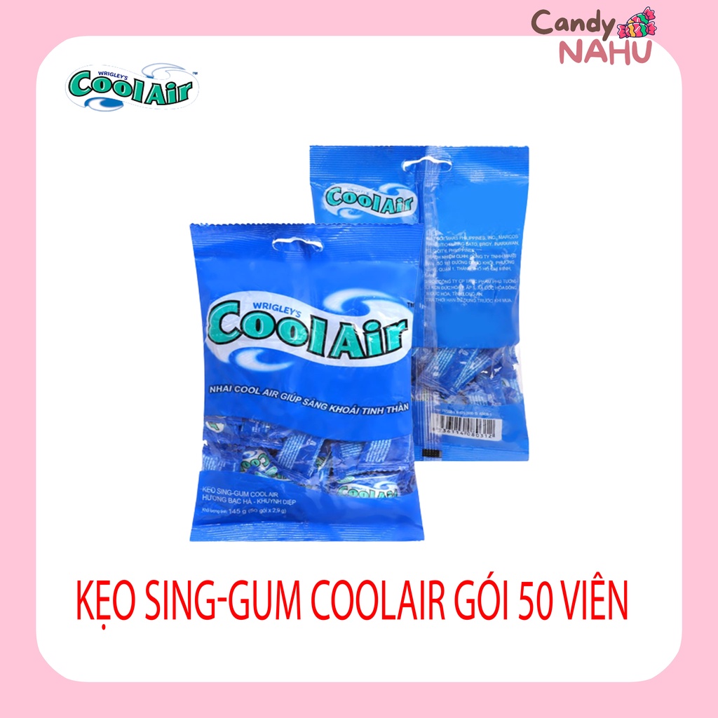 Kẹo cao su Coolair Hương Bạc Hà - Khuynh Diệp gói 145g50 viên