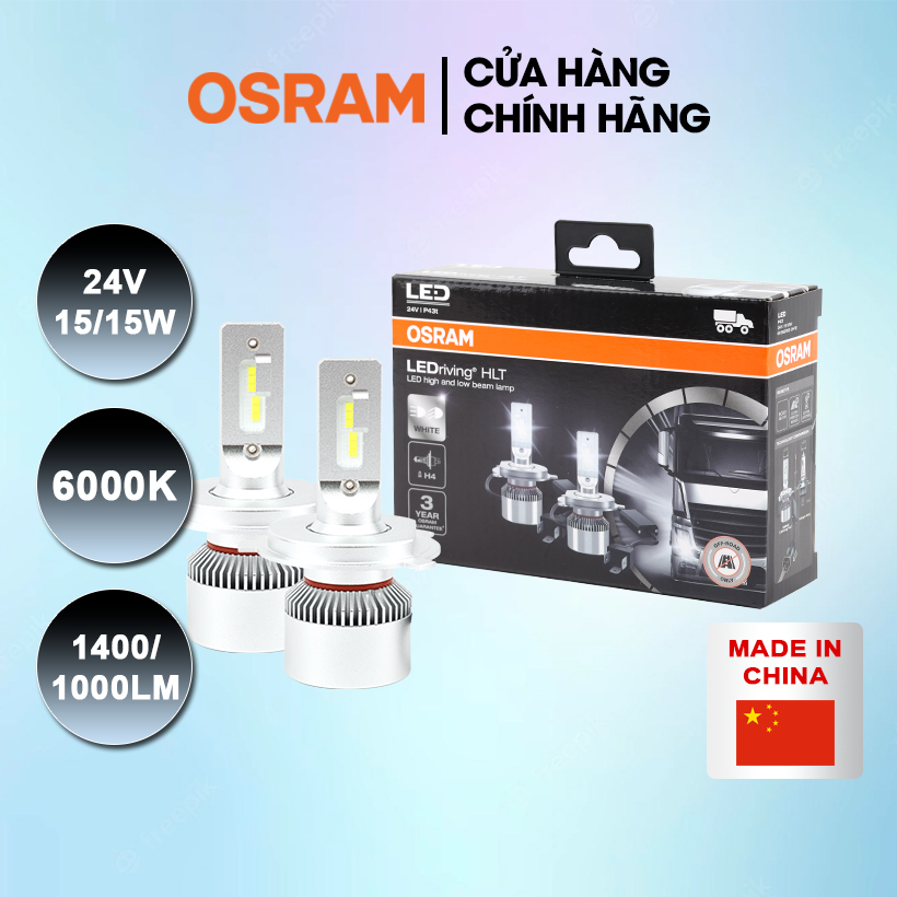 Combo 2 bóng đèn led hlt osram h4 64196dws 24v 15/15w - nhập khẩu chính hãng