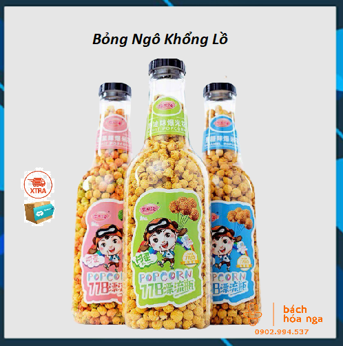 Bỏng ngô vị caramel/bơ chai khổng lồ 1.3kg