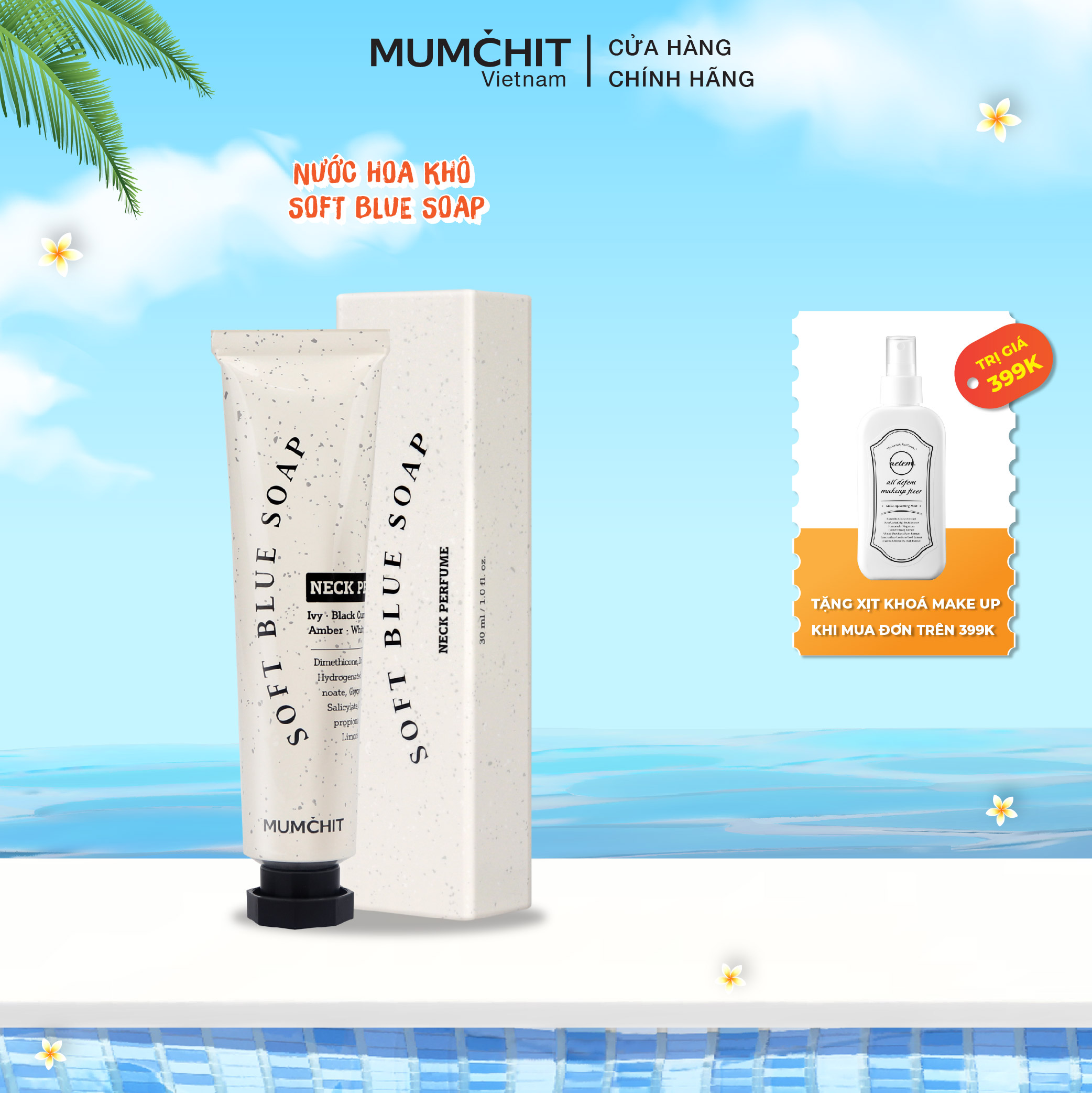 Nước hoa khô mumchit - mumchit neck perfume soft blue soap 30ml