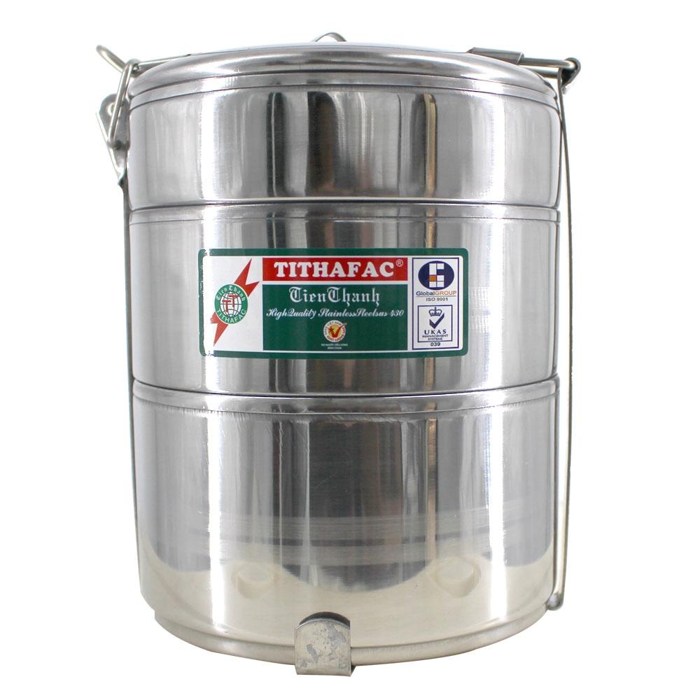 Cà mèn inox , gamen inox, cặp lồng inox, hộp cơm loại 3 ngăn cao chất liệu inox 430 tithafac