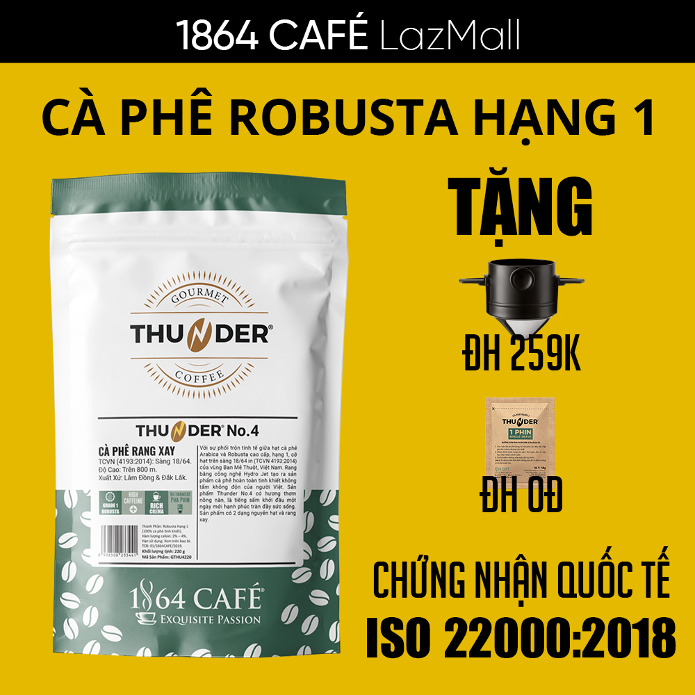 220g Cà phê Bột Thunder No.4 - 1864 CAFÉ