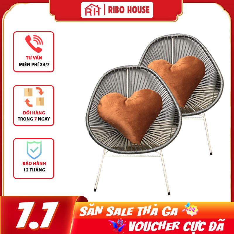 Ghế ban công ngoài trời RIBO HOUSE ghế bàn cafe ngồi uống trà có thể để ban công ngoài vườn  RIBO112