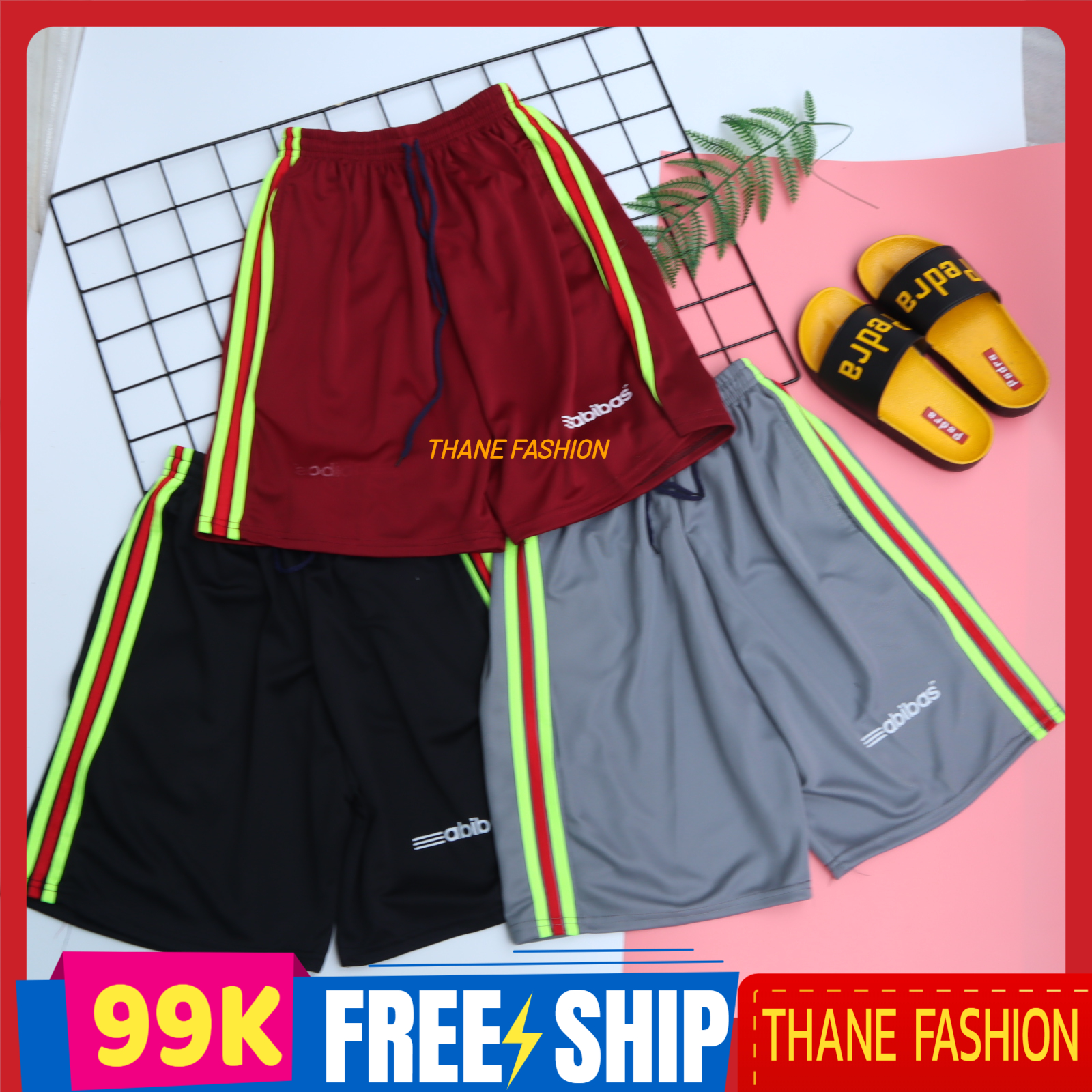 Bộ 3 quần đùi nam - quần short nam 3 sọc thể thao