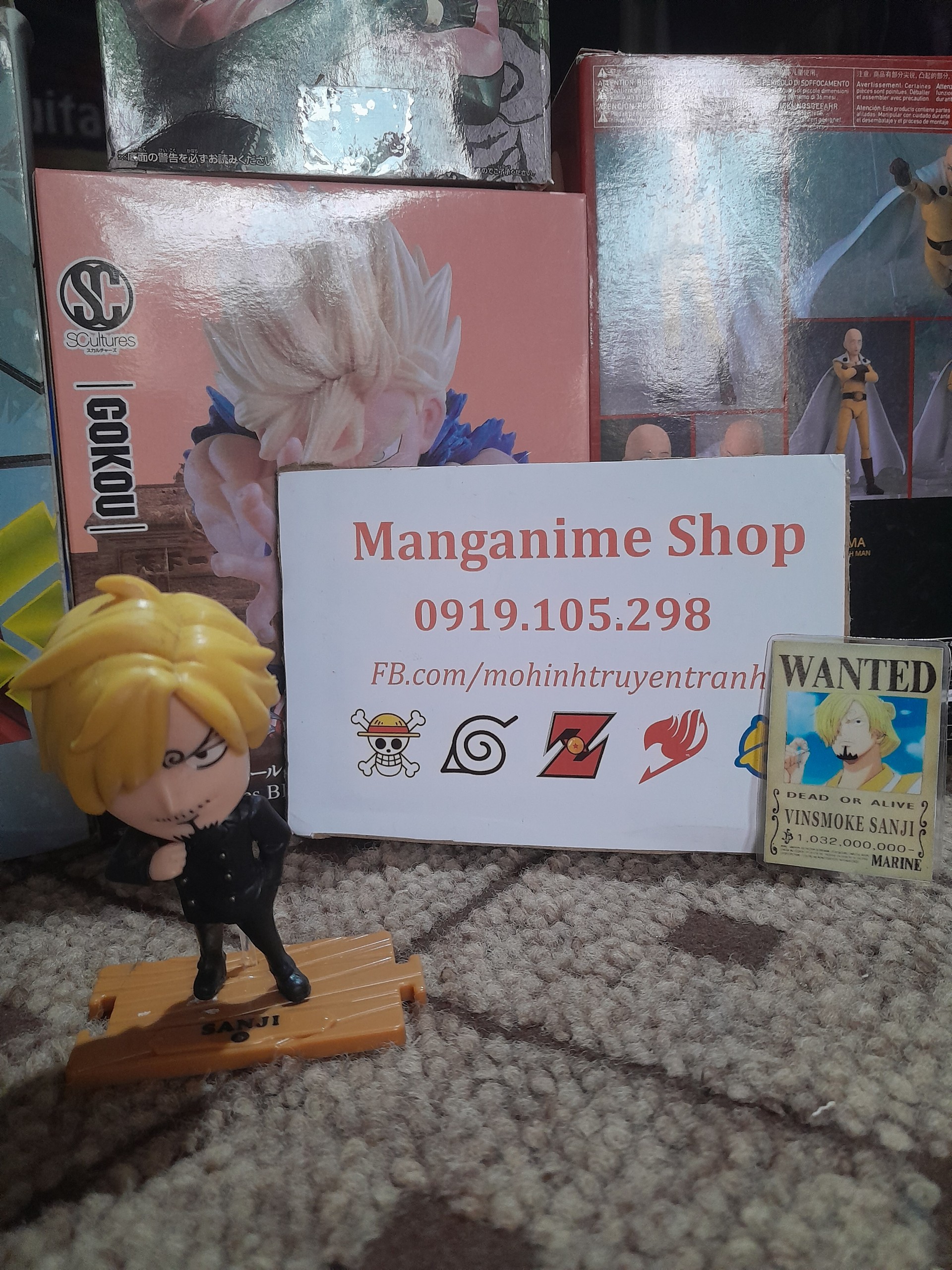 Mô hình Sanji chibi onepiece figure tặng kèm thẻ truy nã