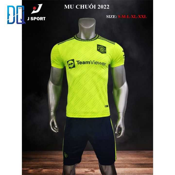 Bộ quần áo bóng đá thi đấu MANCHESTER UNITED xanh chuối 2022 thun lạnh cao cấp