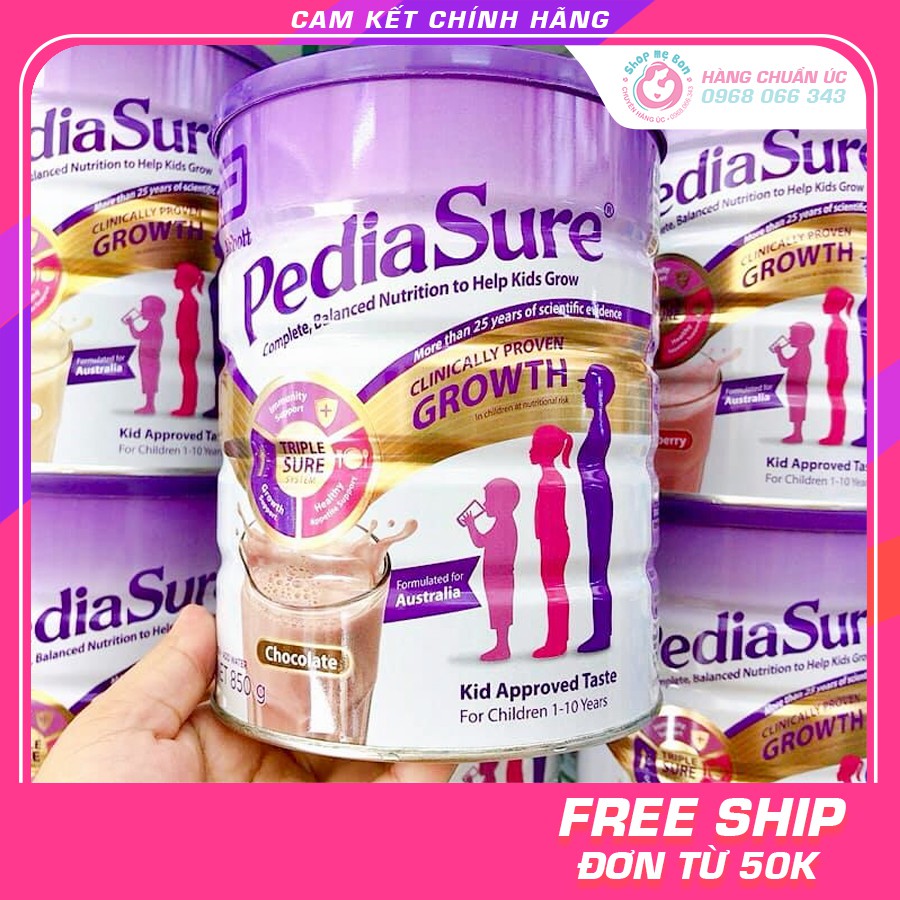 Sữa Pediasure Úc 850g nắp tím