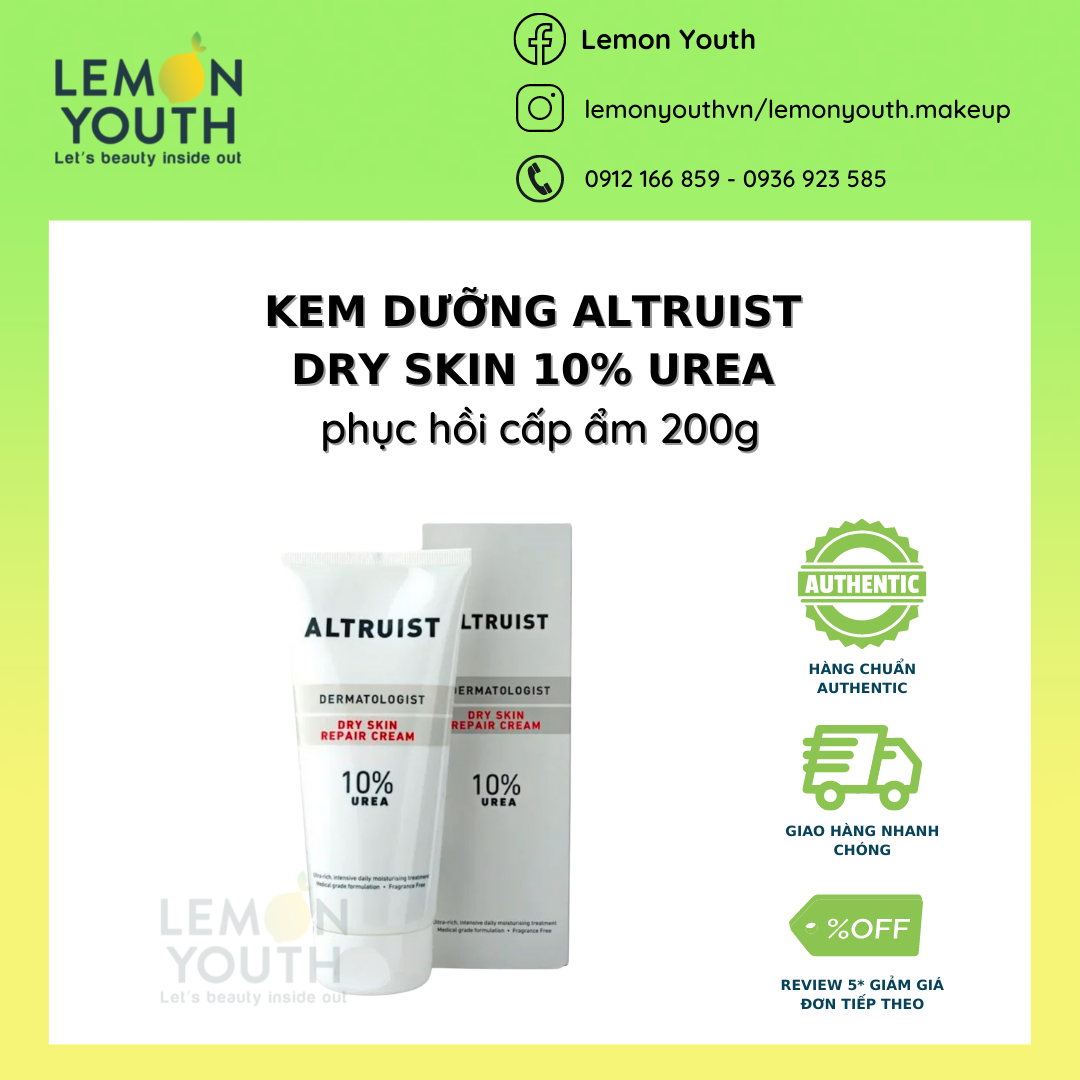 [CHÍNH HÃNG] Kem dưỡng ẩm phục hồi Altruist Dry Skin 10% urea cho da khô, bong tróc, nứt nẻ 200g