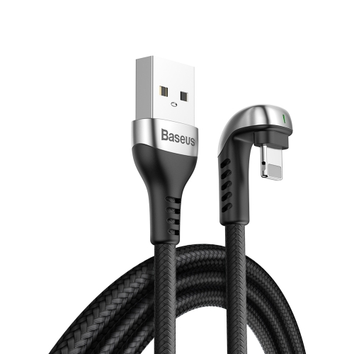 Cáp sạc nhanh baseus green u-shaped lamp mobile game cable usb for ip 2.4a/1.5a 1m/2m black calux-a01/b01