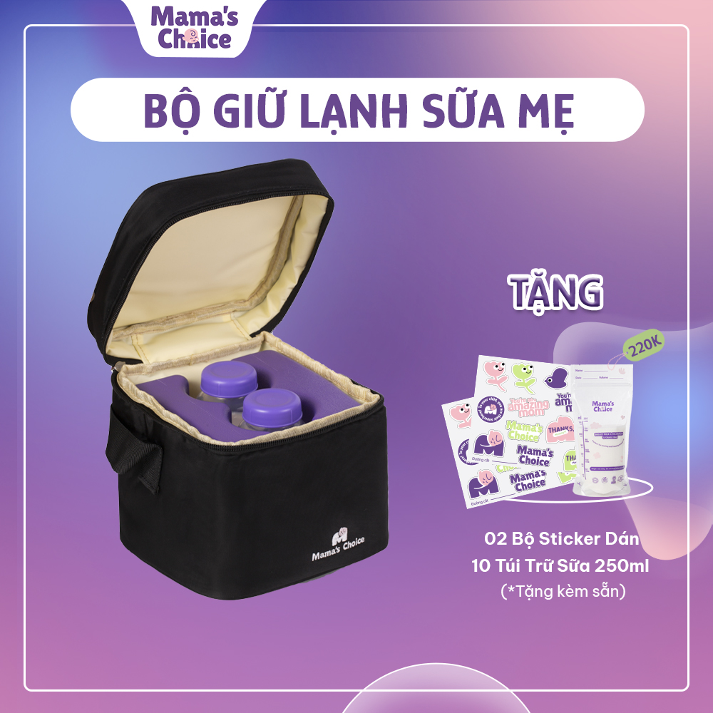 Trọn Bộ Giữ Lạnh Sữa Mẹ Mama’s Choice, Bảo Quản Sữa Mẹ, Đựng và Giữ Ấm Đồ Ăn Cho Bé, Chất Liệu Cao Cấp 4 Lớp Dày Dặn