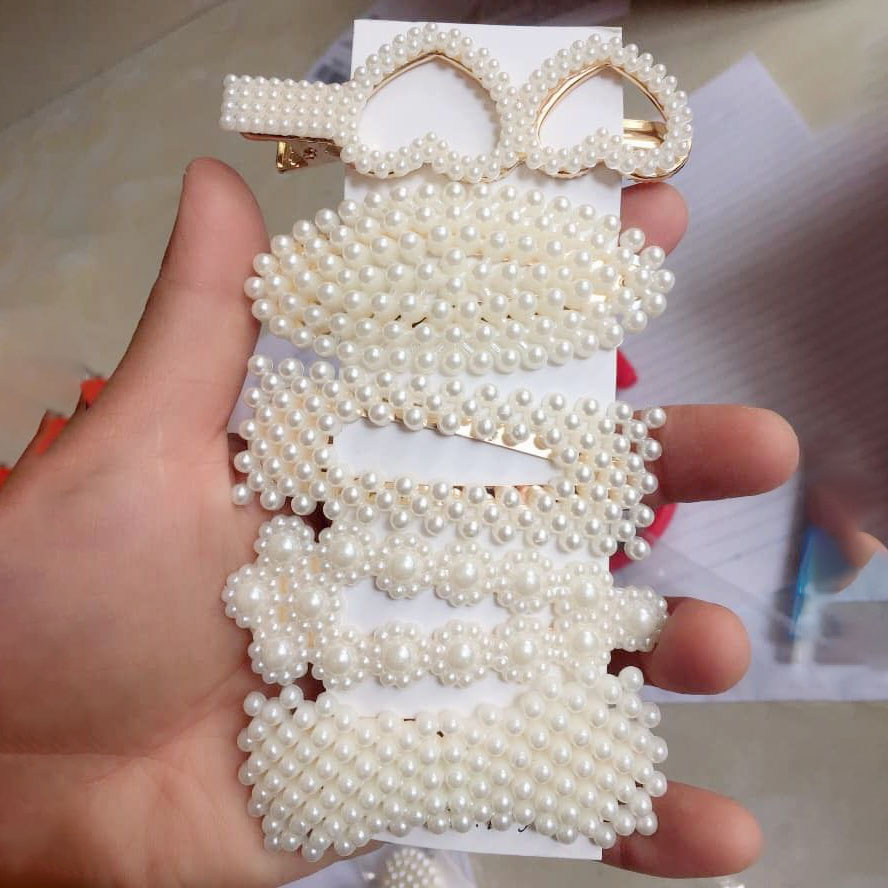 Set 20 kẹp tóc ngọc trai hàn quốc - kẹp tóc style hàn