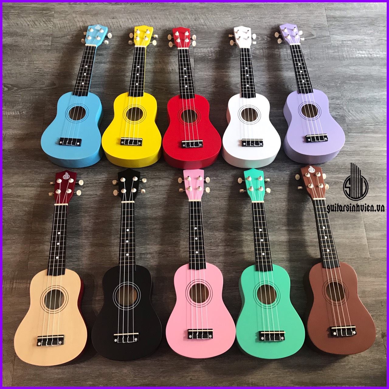 Đàn ukulele soprano size 21 loại 1 - Phù hợp cho mọi lứa tuổi tập chơi - Tặng bao, sách, pick, sticker