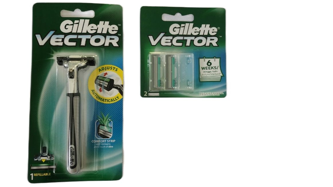 [Chính hãng] Dao cạo Gillette Vector + Vỉ 2 lưỡi Vector