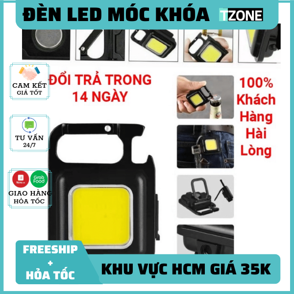 FREESHIP đèn led mini siêu sáng , đèn pin mini siêu sáng móc khóa đa năng, đèn pin mini móc khóa, đèn pin đa năng, Đèn Làm Việc Cob Sạc USB