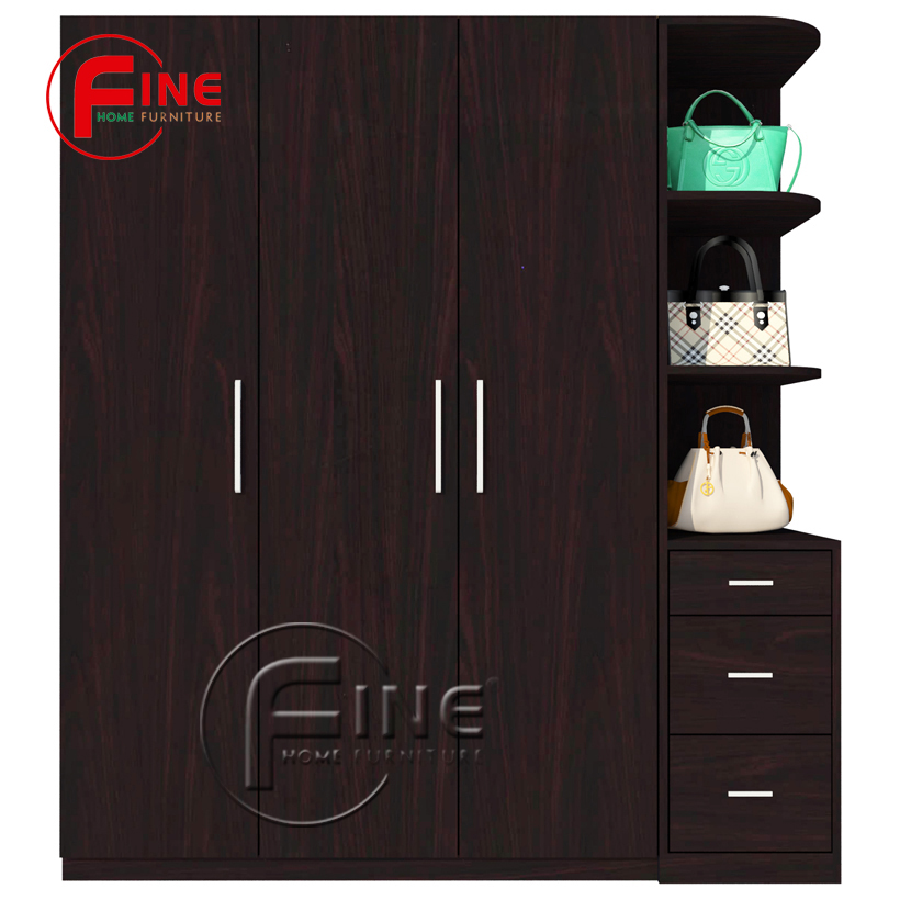 Tủ Quần áo Cao Cấp Sang Trọng FINE FT159 Thiết kế hiện đại, đường nét tinh xảo có ngăn trưng bày túi xách