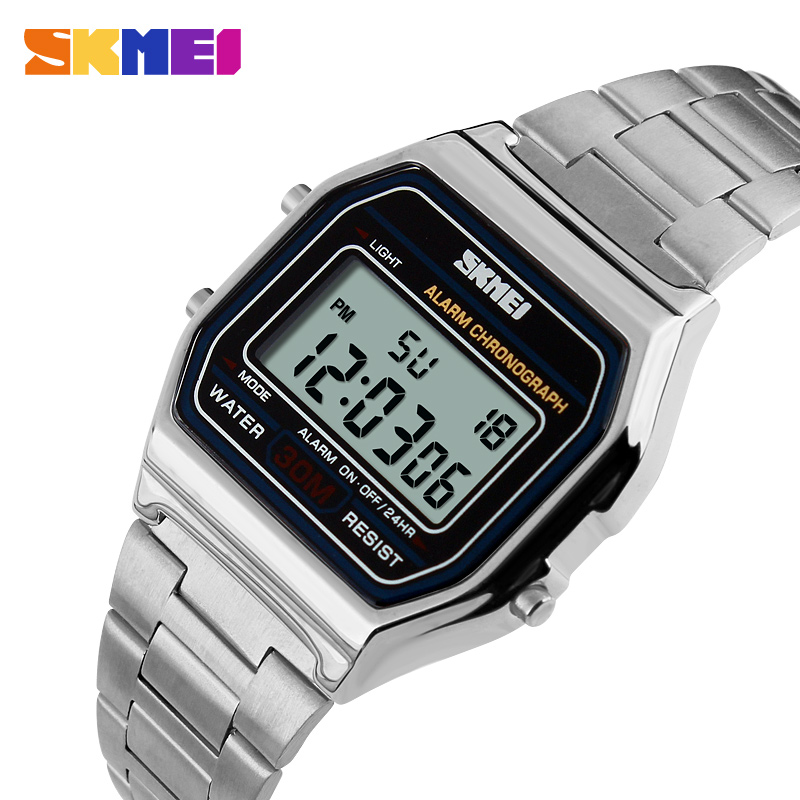 Đồng hồ Unisex dây thép không gỉ OT112-3T Digital (Nhiều Màu)
