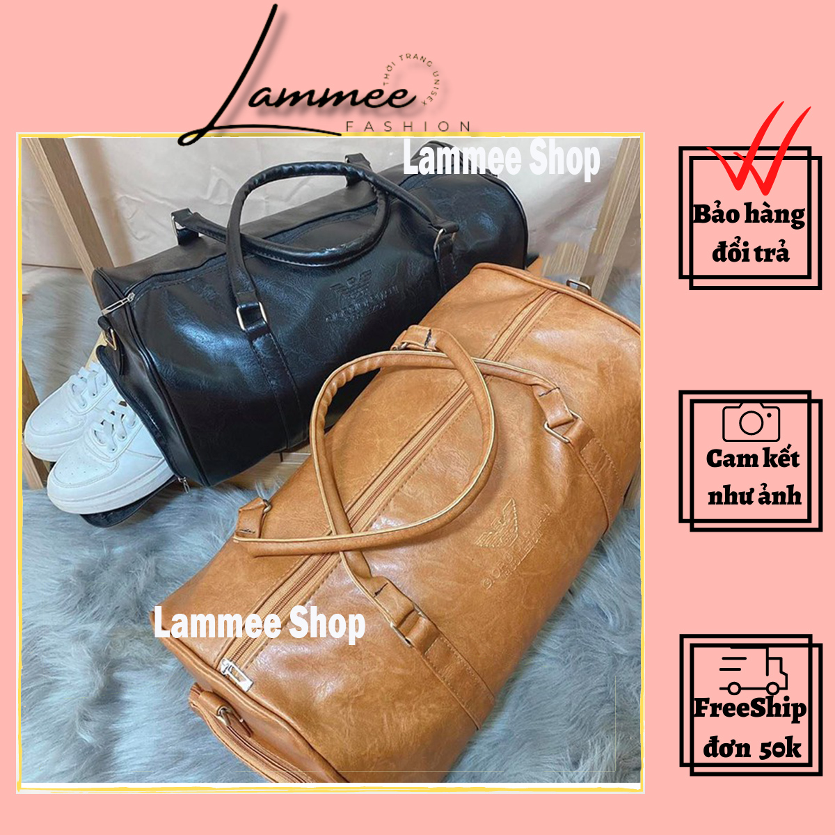 Túi xách du lịch da cao cấp 💎 túi trống da nam nữ có ngăn để giày riêng biệt💎 free ship