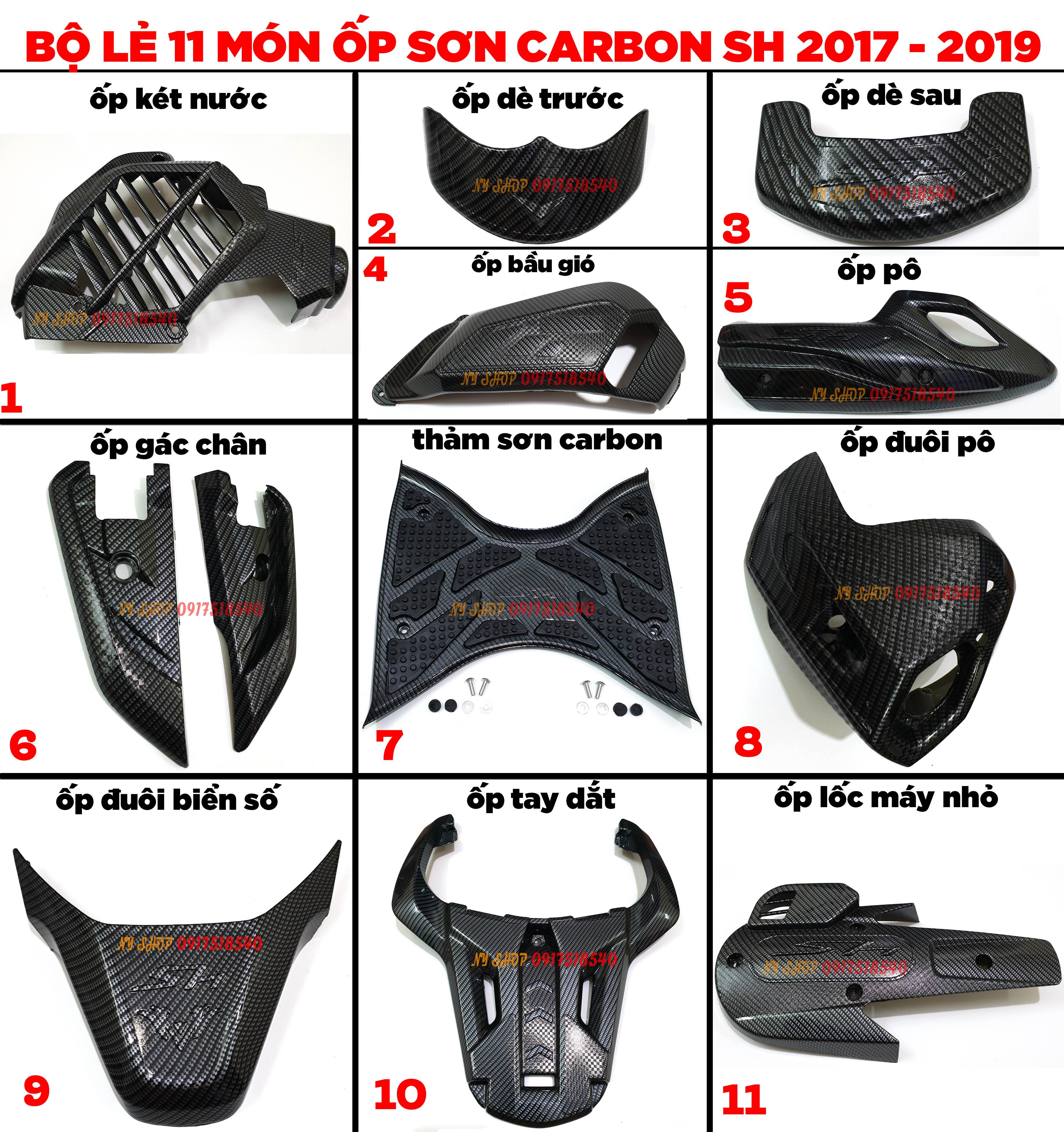 COMBO 11 MÓN CARBON CHO SH 2017 - 2019 (TẶNG BỌC SILICON SMK)