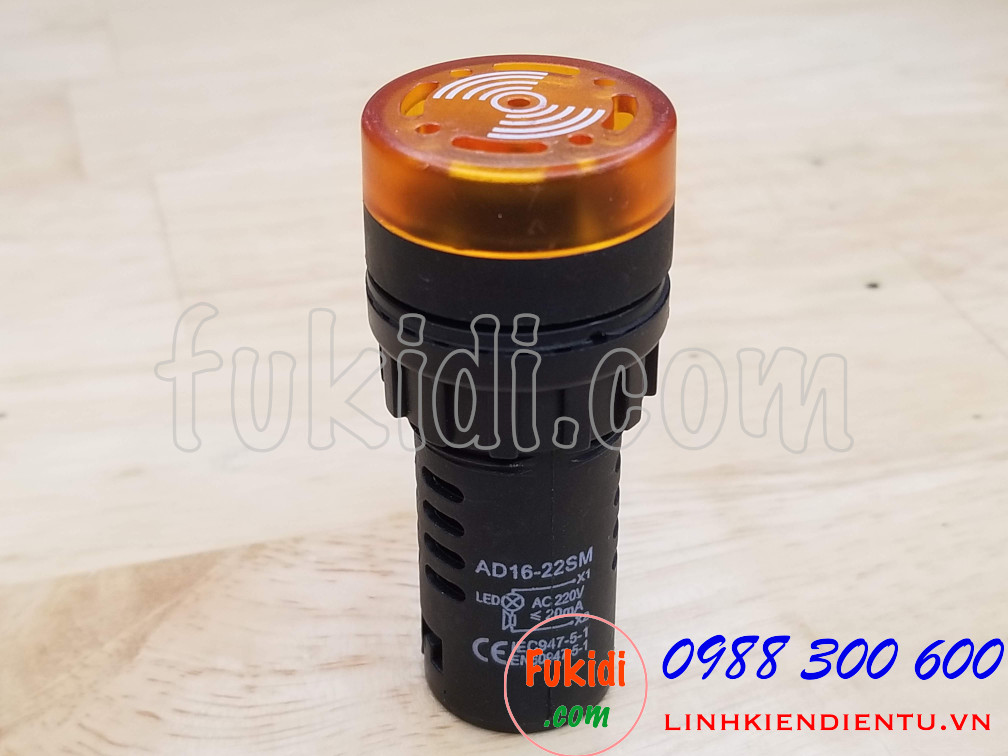 Đèn báo có còi phi 22mm AD16-22SM điện áp 220VAC