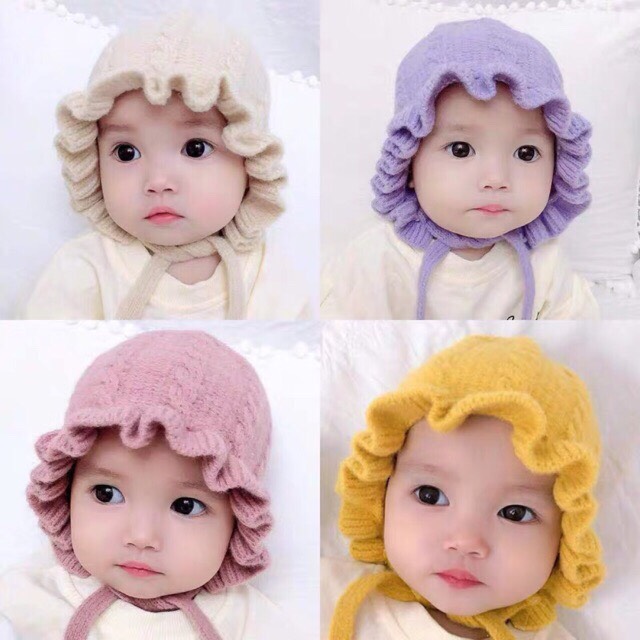 Mũ len bèo kiểu cô gái Hà Lan cho bé gái M-16