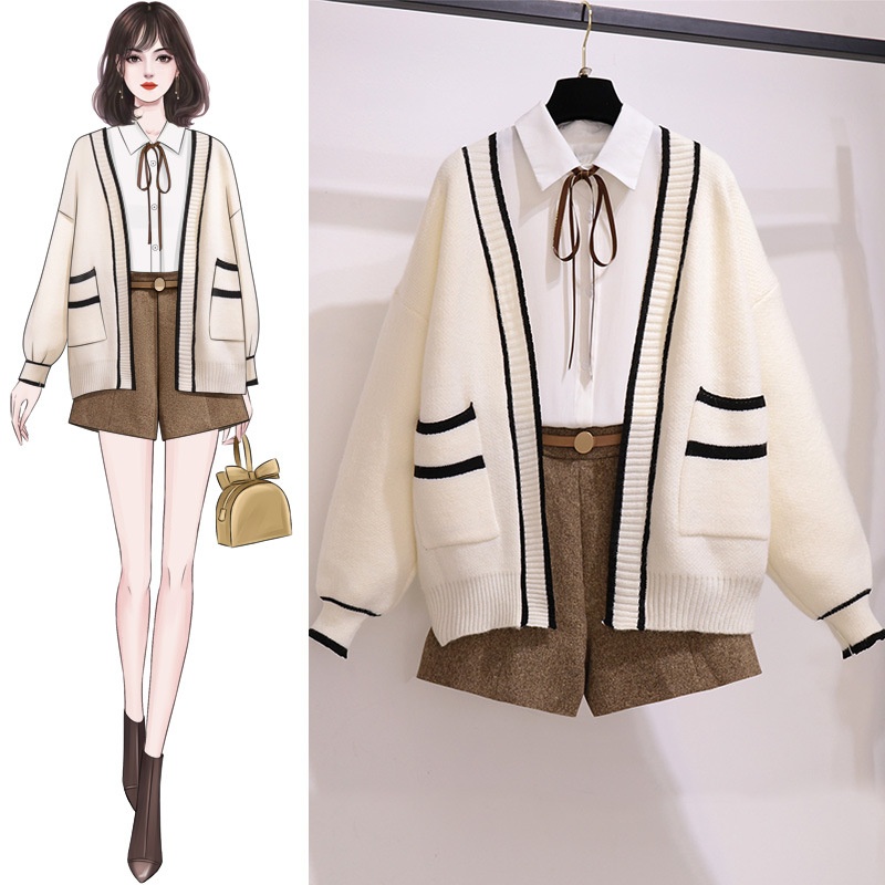 Áo Khoác cardigan len trơn nữ form rộng thiết kế viền siêu xinh - Miss gril