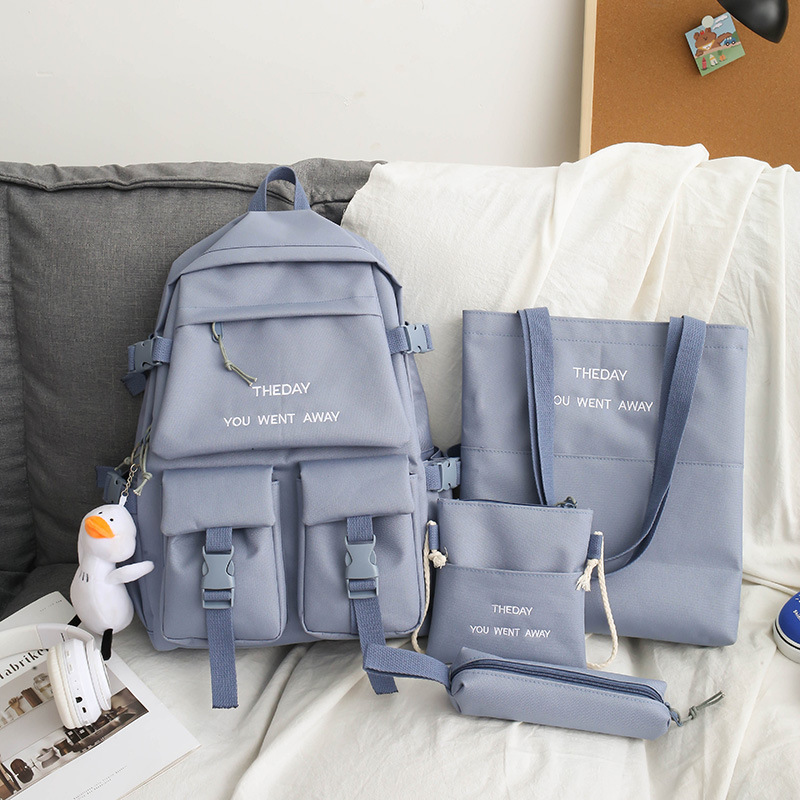 Set balo 4 món combo học sinh sinh viên laptop giá rẻ cấp1 2 3 - combo 4 món the day you went away