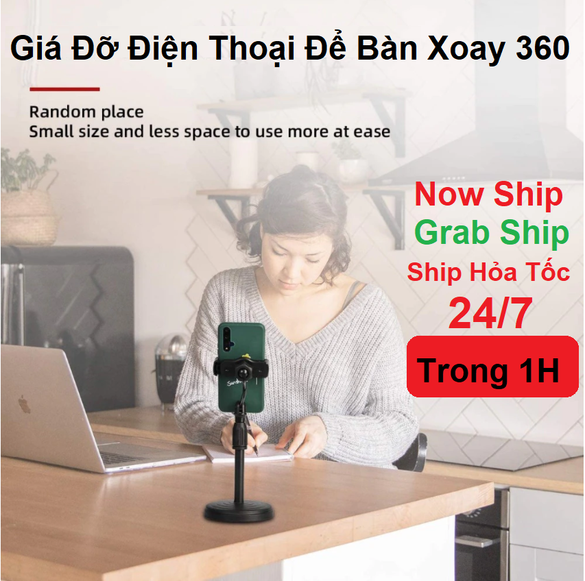 Giá đỡ kẹp điện thoại để bàn đa năng - nhựa abs cao cấp - xoay 360 độ - giá đỡ 1, 2, 3 điện thoại để bàn - điều chỉnh cao thấp