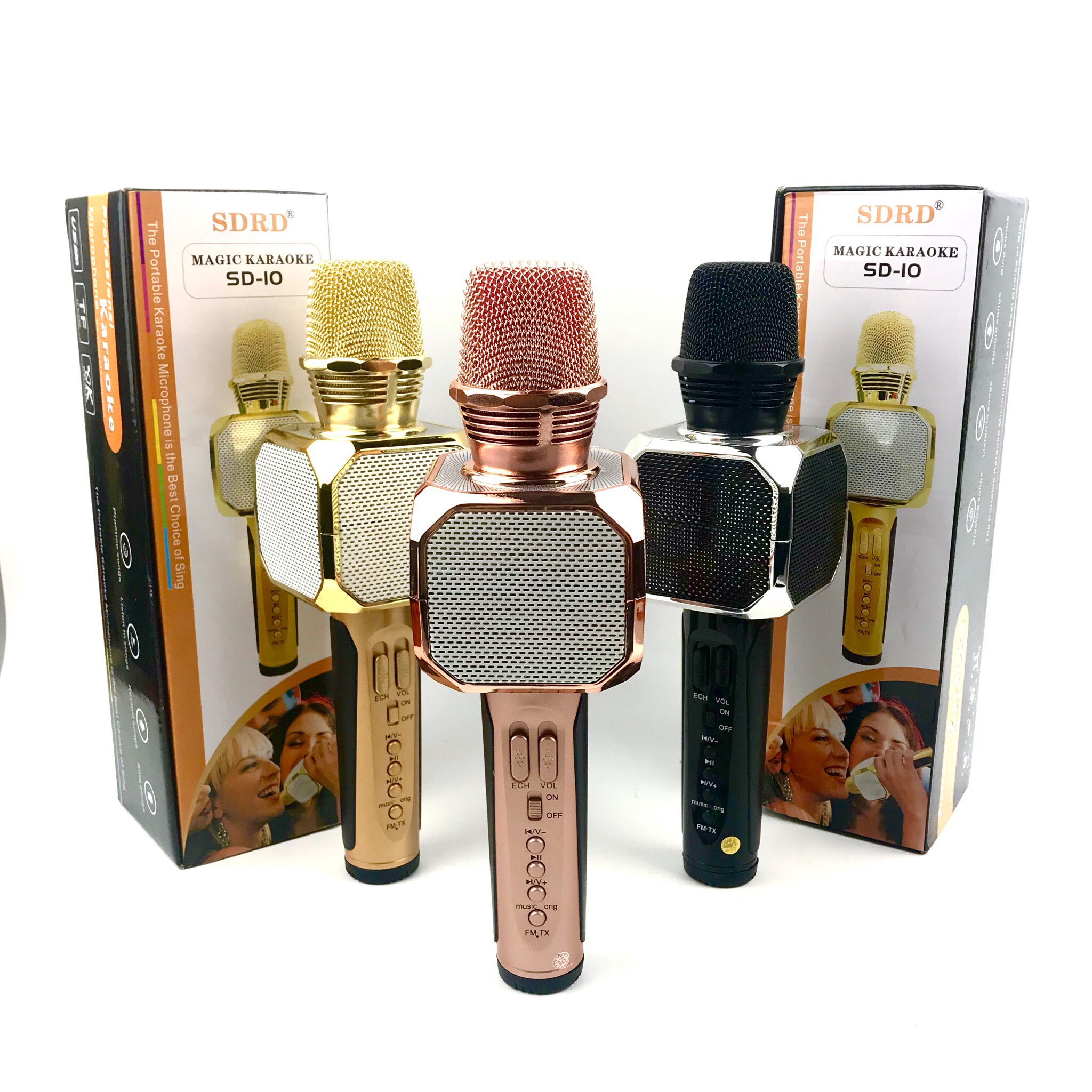 Micro bluetooth hát Karaoke không dây SD10 đa năng, nghe nhạc cực hay, âm bass cực đỉnh, mic bắt giọng rất tốt, hỗ trợ kết nối usb, thẻ nhớ, cổng 3.5, nhiều màu sắc