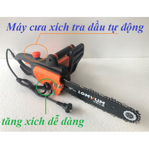 Máy cưa xích chạy điện cầm tay - tặng kèm lưỡi cưa xích. - VLUM,