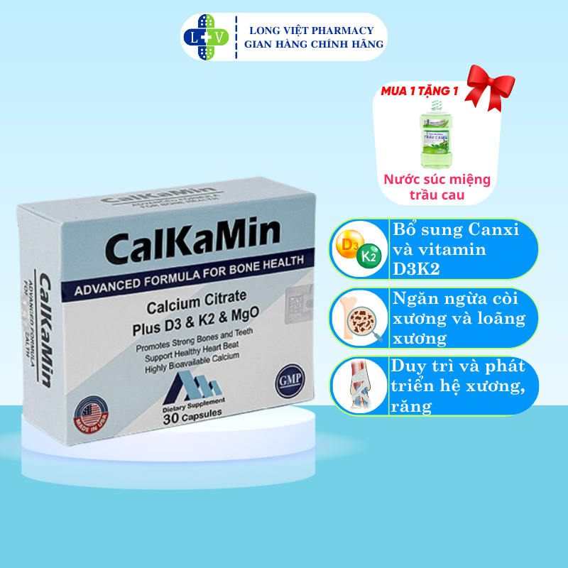 Calkamin, Viên Uống Bổ Sung Canxi, Vitamin D3K2