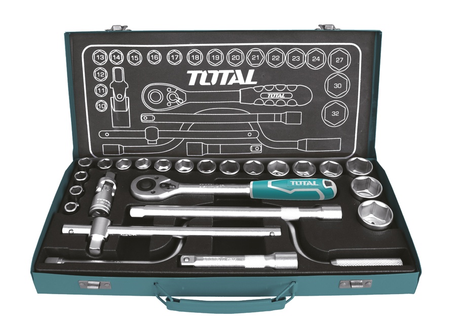 10-32mm bộ tuýp 1/2" 24 chi tiết total tht141253