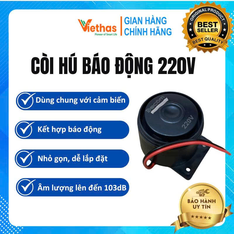 Còi hú báo động nguồn điện 220V âm lượng 103dB Tích hợp dùng cho báo động chống trộm HT1A,..